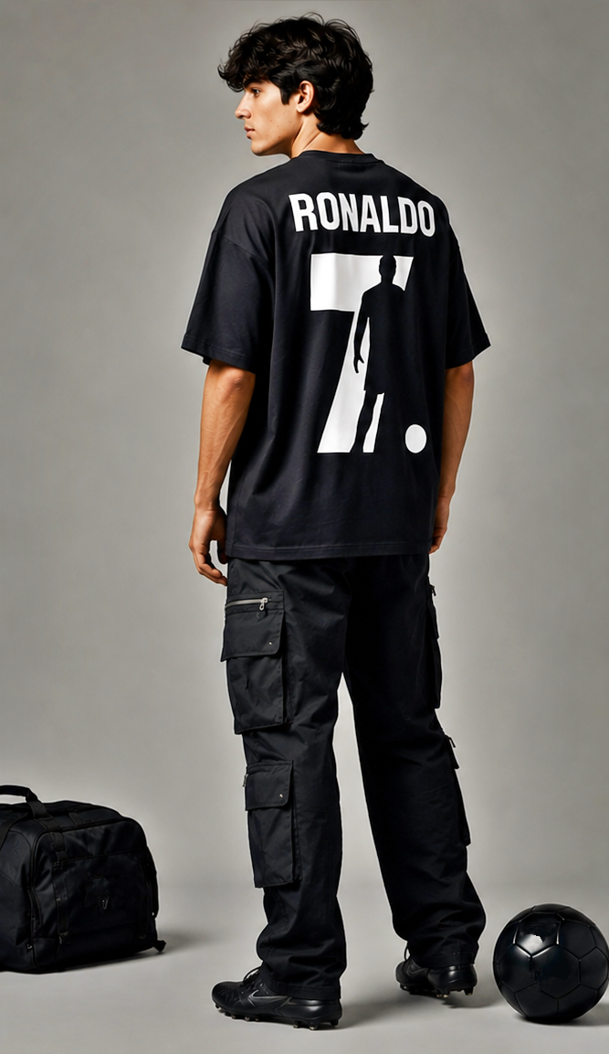 Premium Football Fan Oversized T-Shirt | Urban Graphic Print Tee