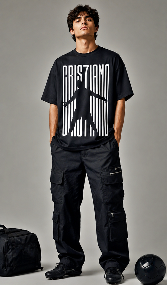 Premium Football Fan Oversized T-Shirt | Urban Graphic Print Tee