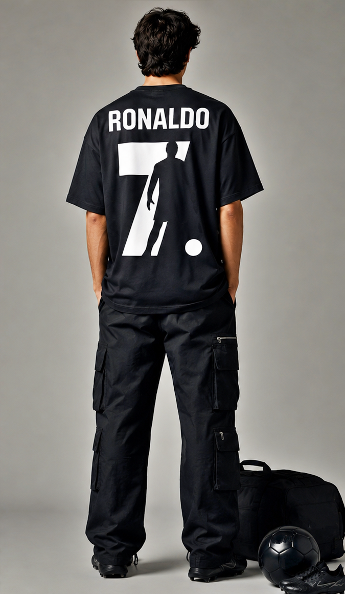 Premium Football Fan Oversized T-Shirt | Urban Graphic Print Tee