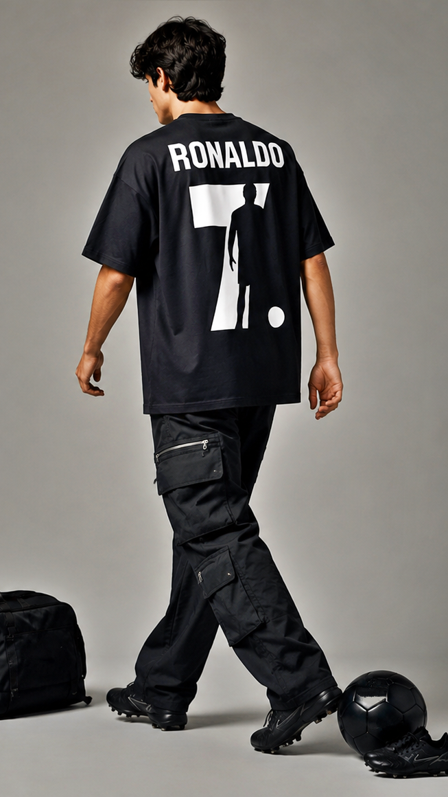 Premium Football Fan Oversized T-Shirt | Urban Graphic Print Tee