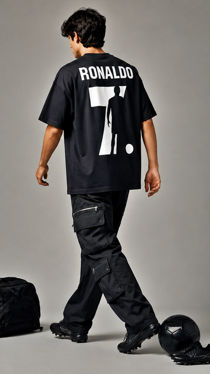 Premium Football Fan Oversized T-Shirt | Urban Graphic Print Tee