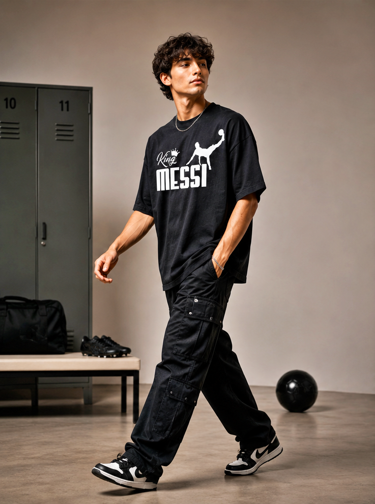 Men's Oversized Football Graphic T-Shirt | Champion Edition Streetwear