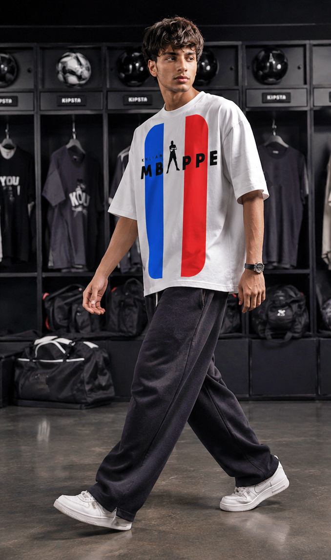 Football-Inspired White Oversized T-Shirt | Urban Street Fashion