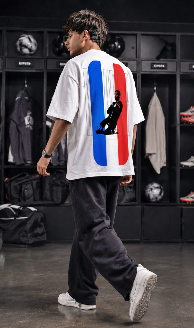 Football-Inspired White Oversized T-Shirt | Urban Street Fashion