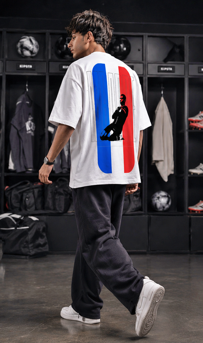 Football-Inspired White Oversized T-Shirt | Urban Street Fashion