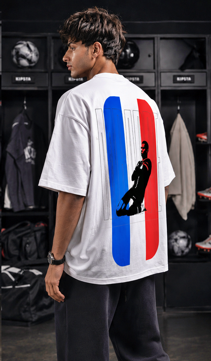 Football-Inspired White Oversized T-Shirt | Urban Street Fashion