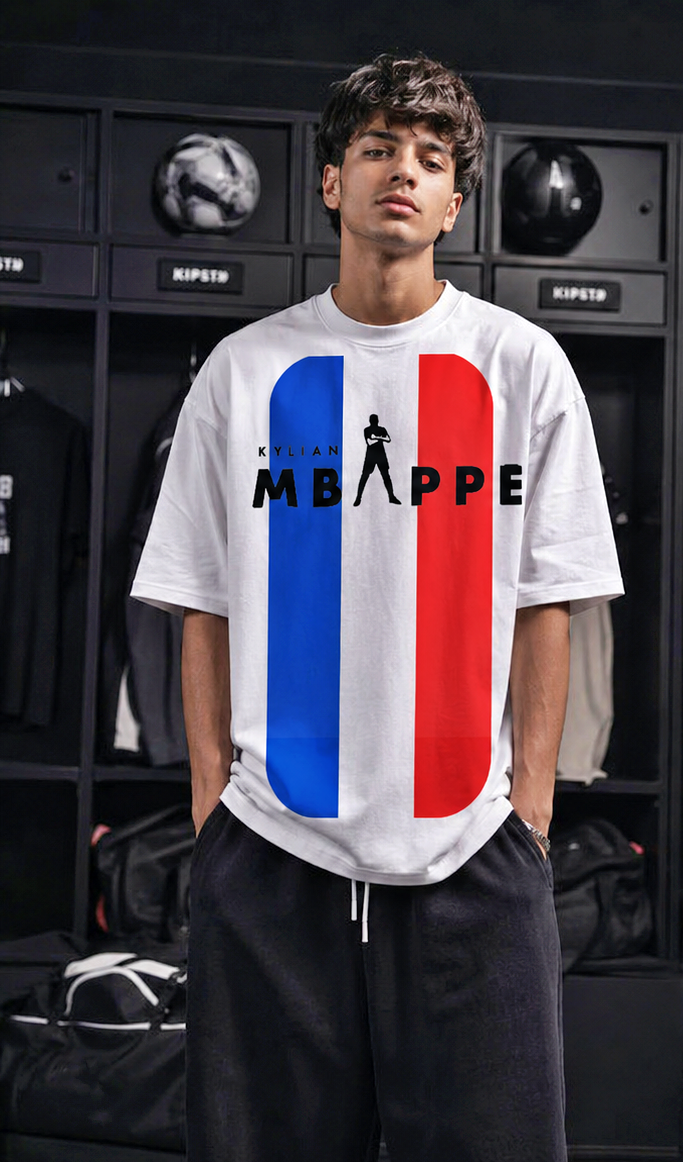 Football-Inspired White Oversized T-Shirt | Urban Street Fashion
