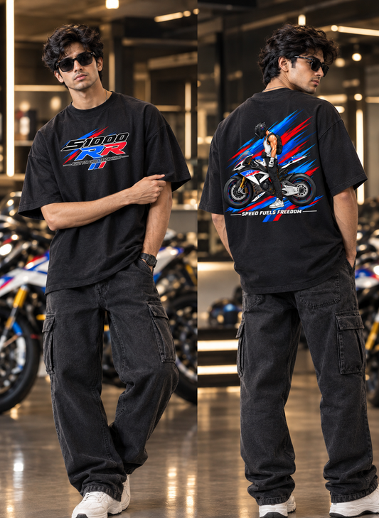 S1000RR Superbike Graphic Black Oversized T-Shirt