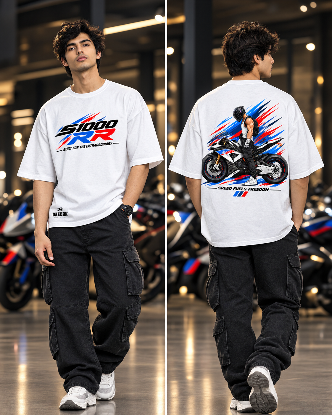 S1000RR Superbike Graphic White Oversized T-Shirt