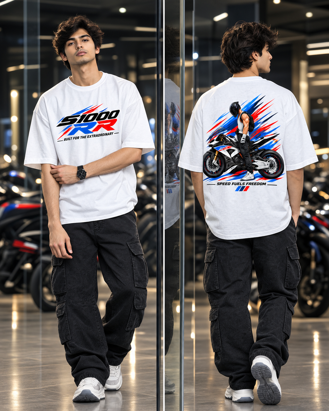 S1000RR Superbike Graphic White Oversized T-Shirt