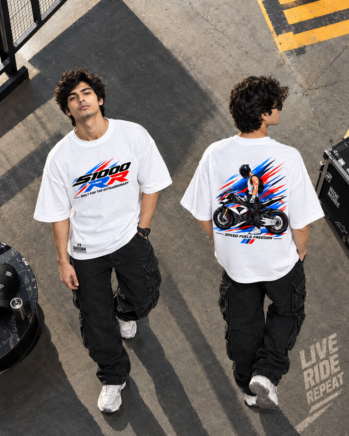 S1000RR Superbike Graphic White Oversized T-Shirt