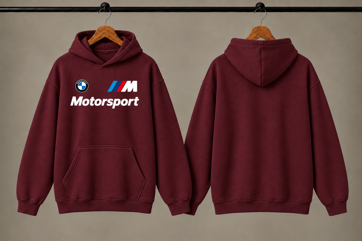 BMW Men's Maroon Motorsport Graphic Hoodie