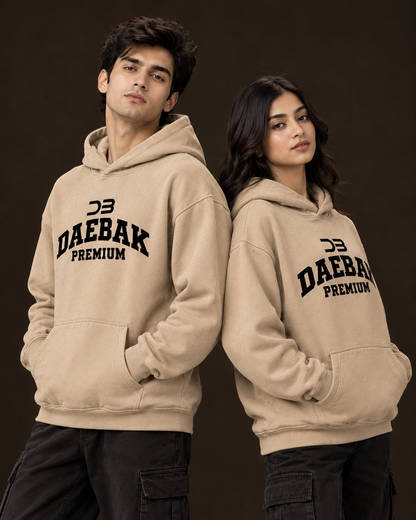 DAEBAK PREMIUM Unisex Beige Hoodie