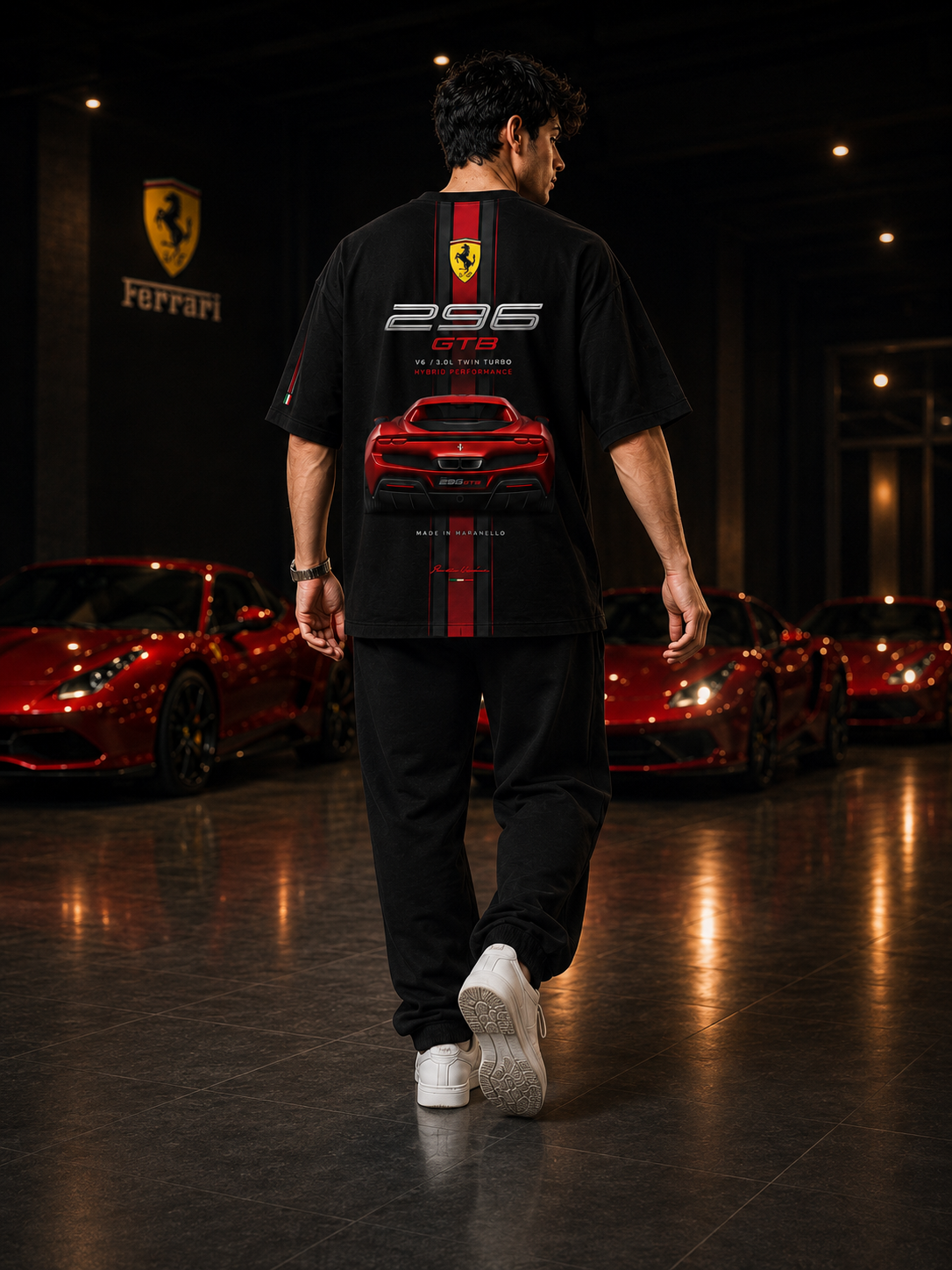Ferrari 296 GTB Performance Oversized T-Shirt