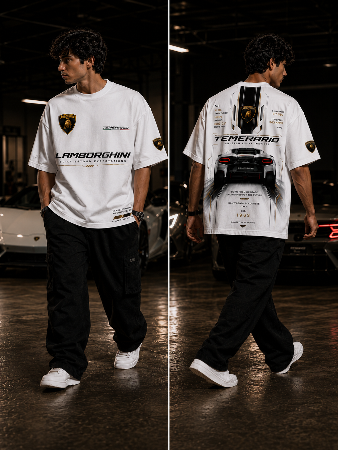 Lamborghini Temerario Hybrid Performance Oversized T-Shirt
