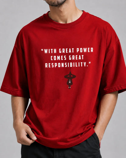 SPIDER-MAN OVERSIZED RED T-SHIRT FOR MEN