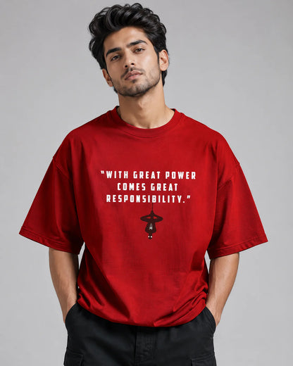 SPIDER-MAN OVERSIZED RED T-SHIRT FOR MEN