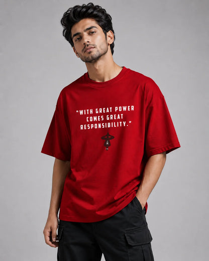 SPIDER-MAN OVERSIZED RED T-SHIRT FOR MEN