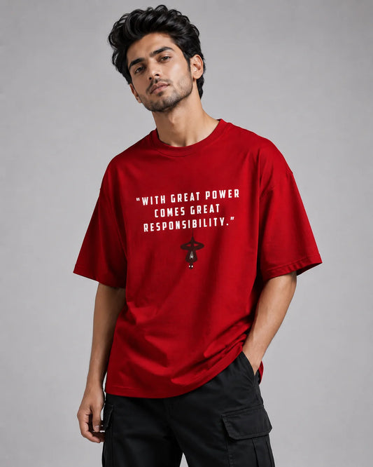 SPIDER-MAN OVERSIZED RED T-SHIRT FOR MEN