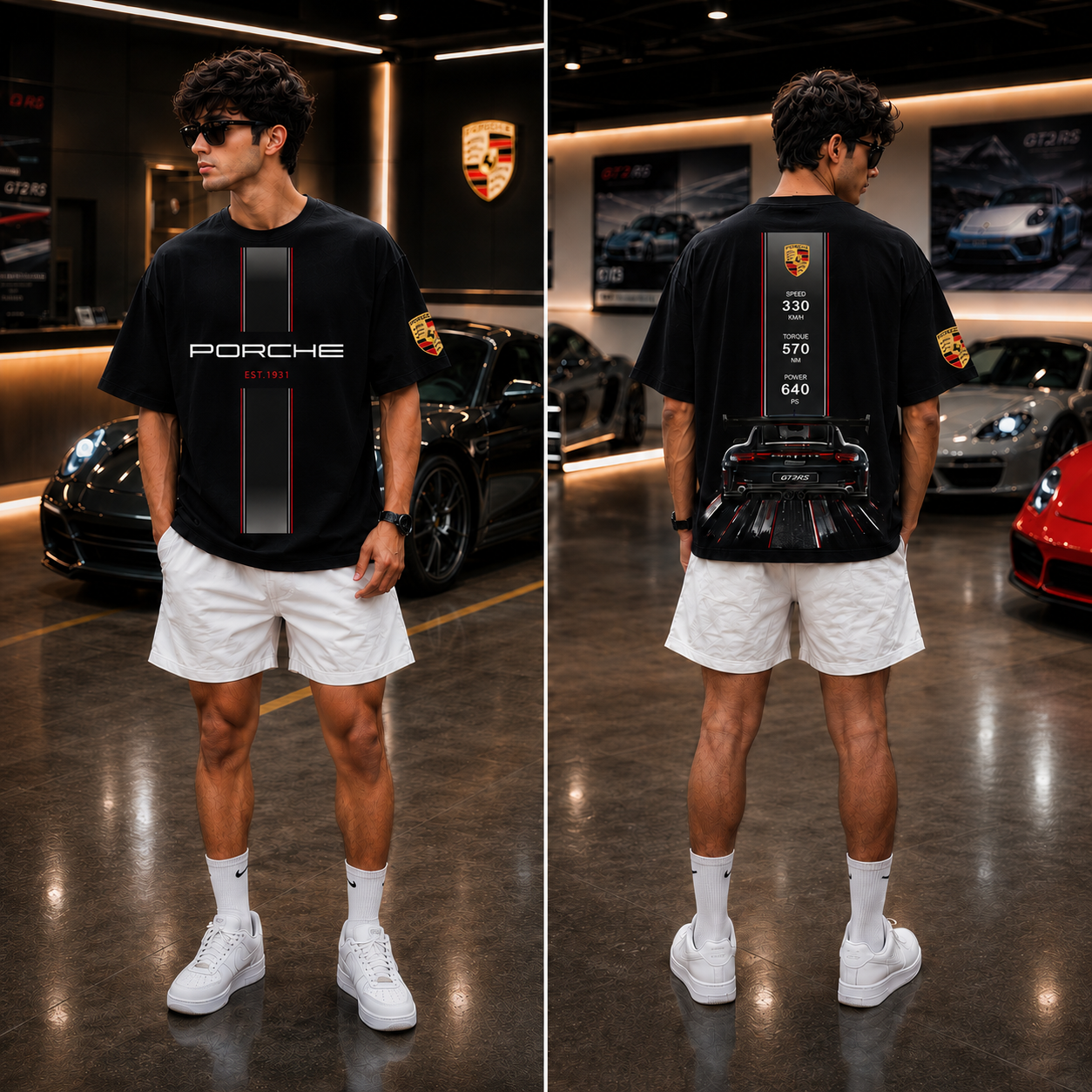 Porsche GT3 RS Oversized T-Shirt - Black Edition