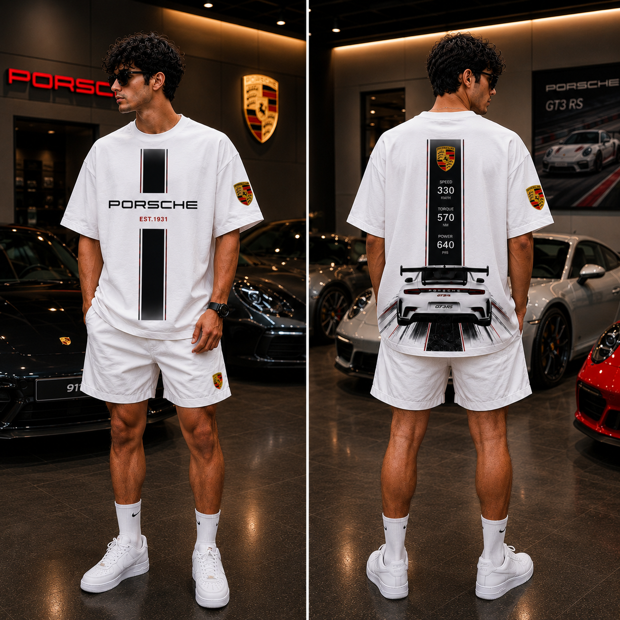 Porsche GT3 RS Oversized T-Shirt – White Edition