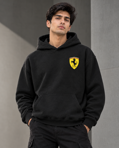 Ferrari Men's Black Racing Graphic Hoodie