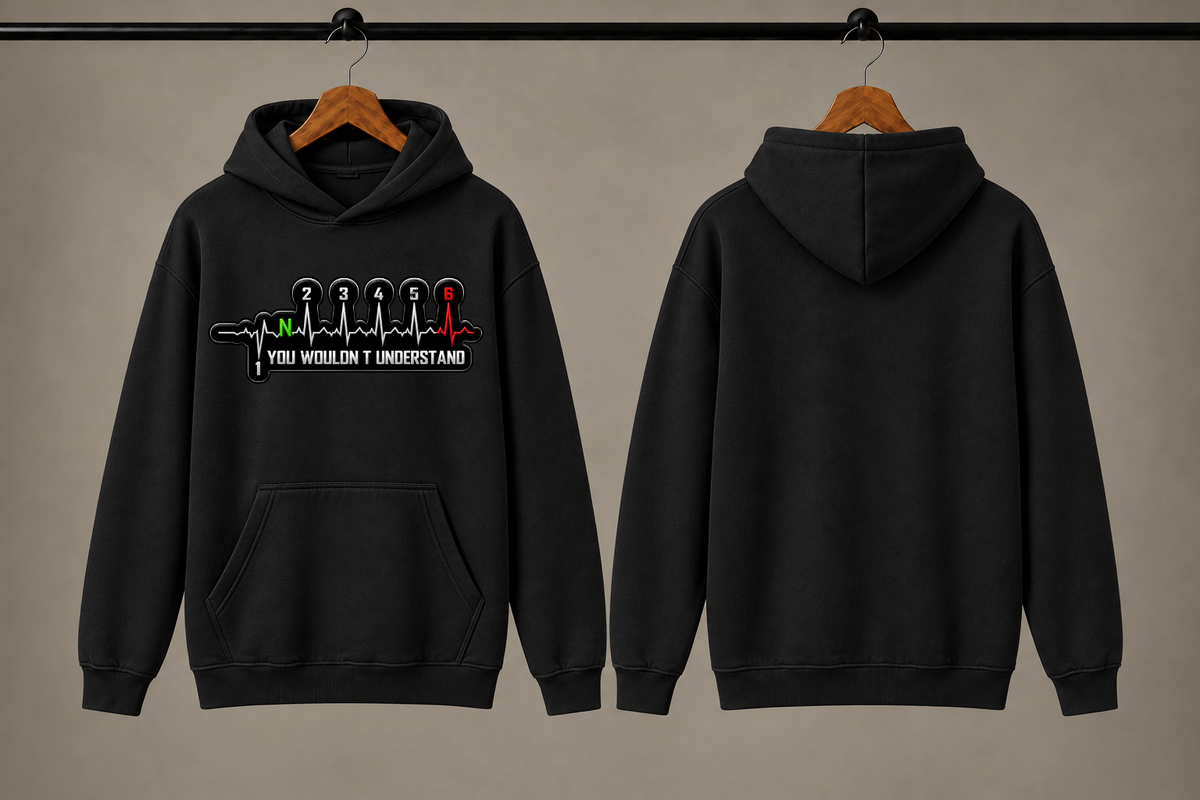 GEAR PULSE Graphic Men's Black Hoodie