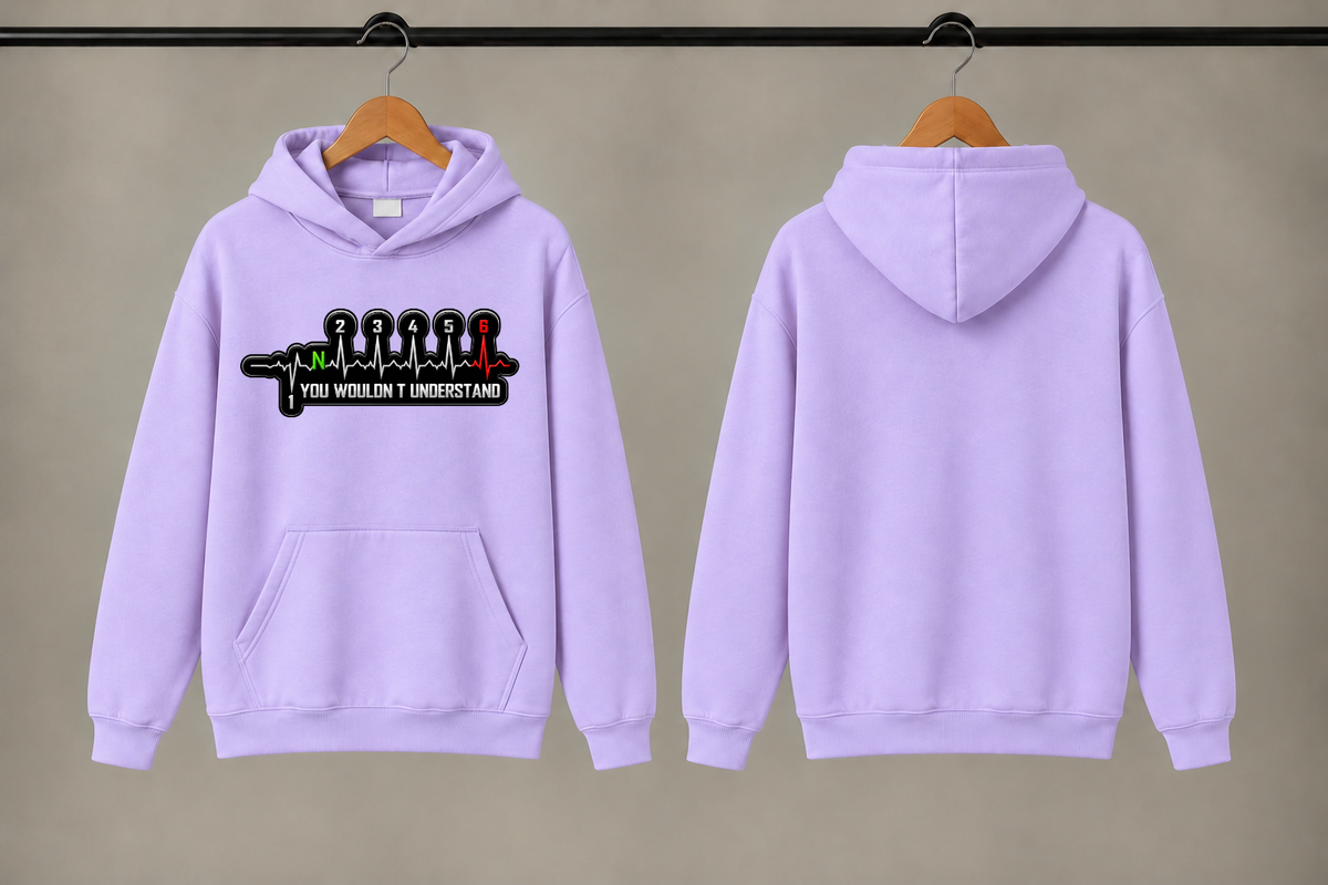 GEAR PULSE Graphic Men's Lavender Hoodie
