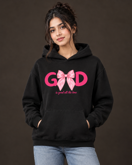 GOD IS GOOD Graphic Women's Printed Black Hoodie