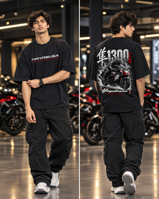 Hayabusa 1300 Black Oversized T-Shirt for Men