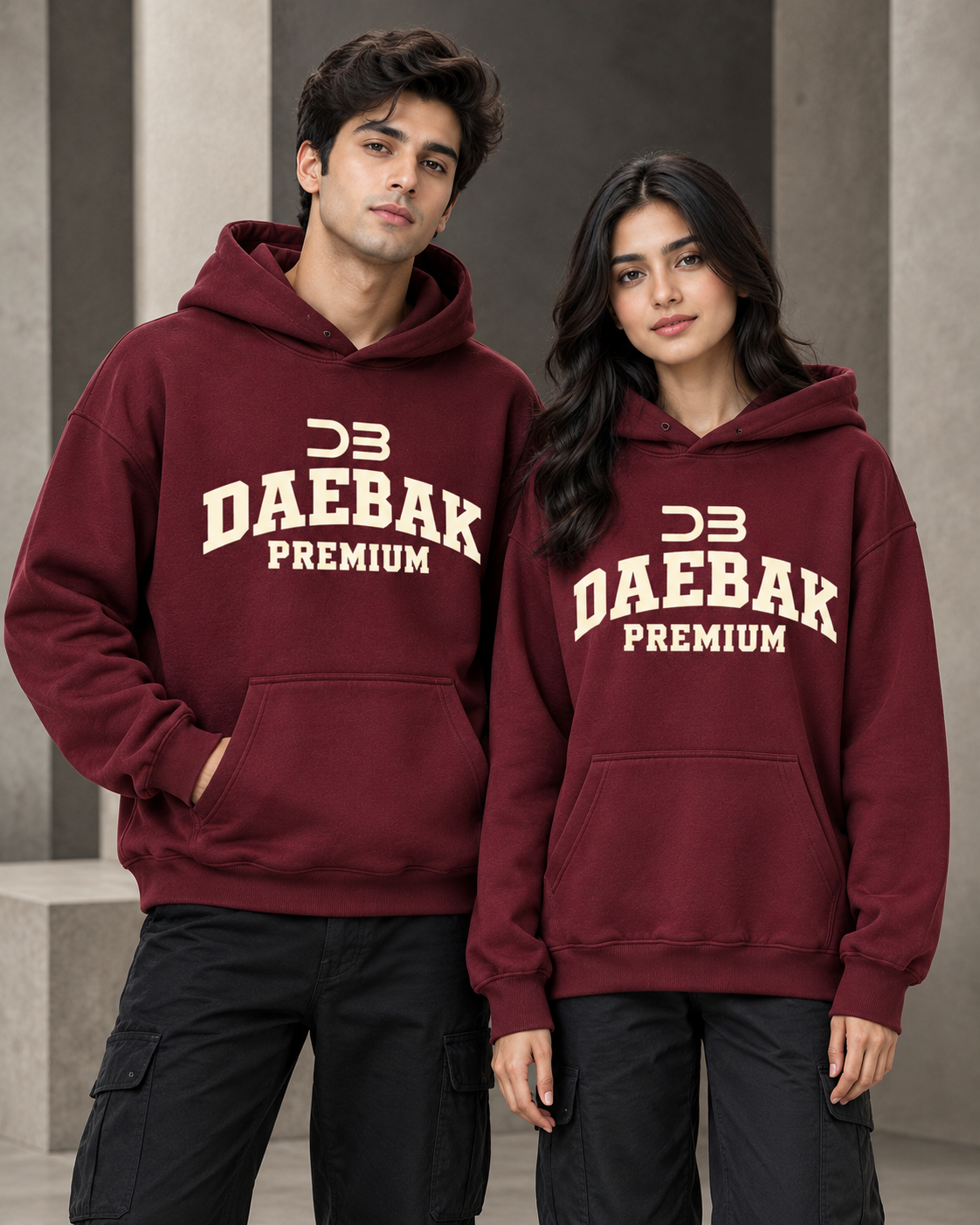 DAEBAK PREMIUM Unisex Maroon Hoodie