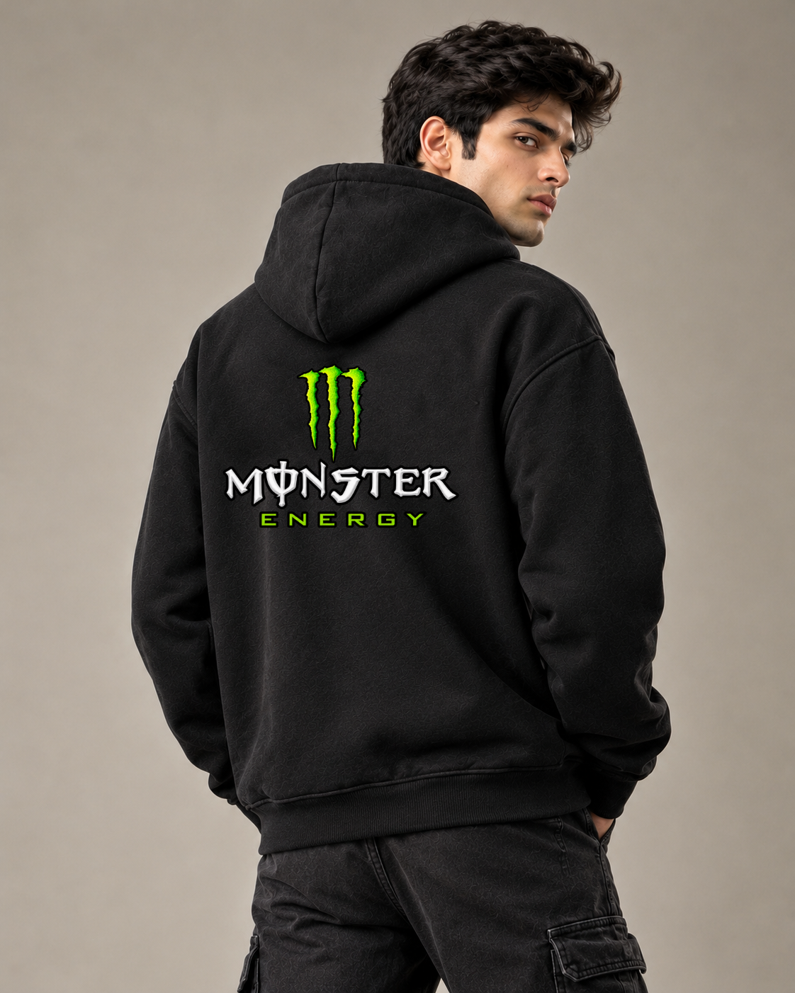 MONSTER Graphic Men's Black Hoodie