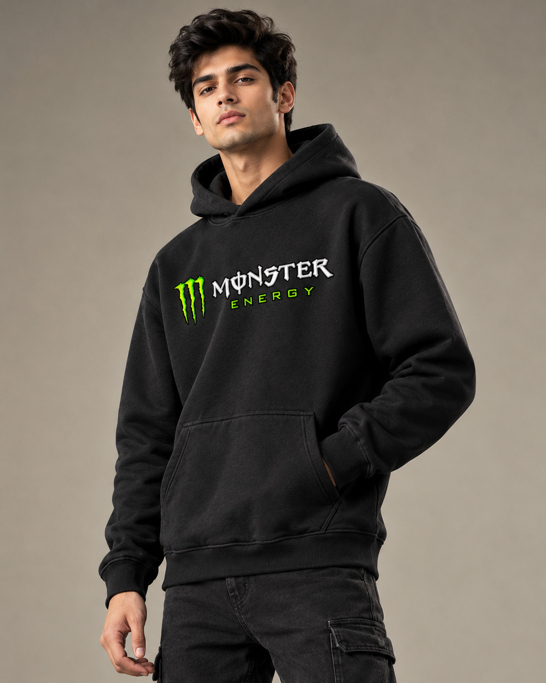 MONSTER Graphic Men's Black Hoodie
