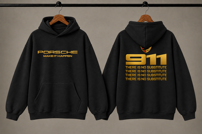 Porsche 911 Automotive Graphic 430 GSM Oversized Black Hoodie