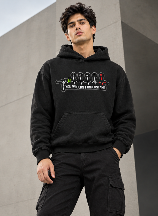 GEAR PULSE Graphic Men's Black Hoodie