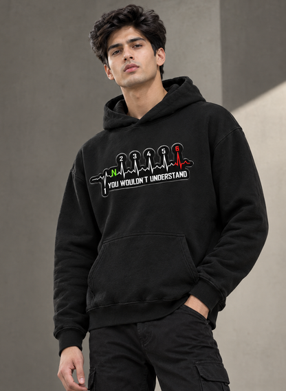 GEAR PULSE Graphic Men's Black Hoodie