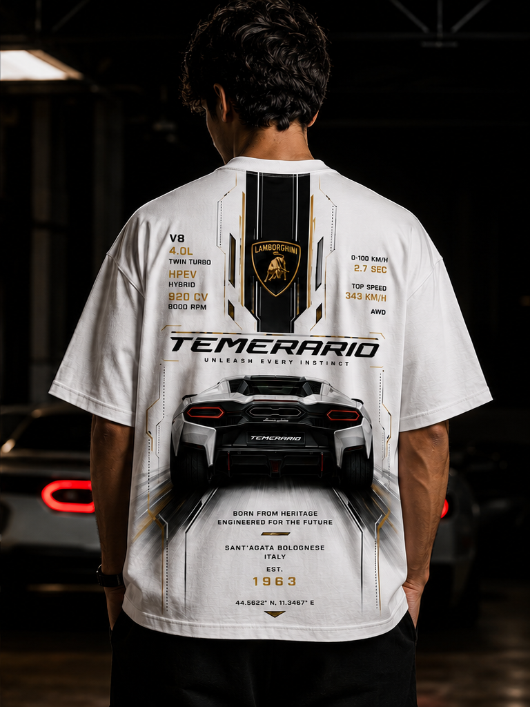 Lamborghini Temerario Hybrid Performance Oversized T-Shirt